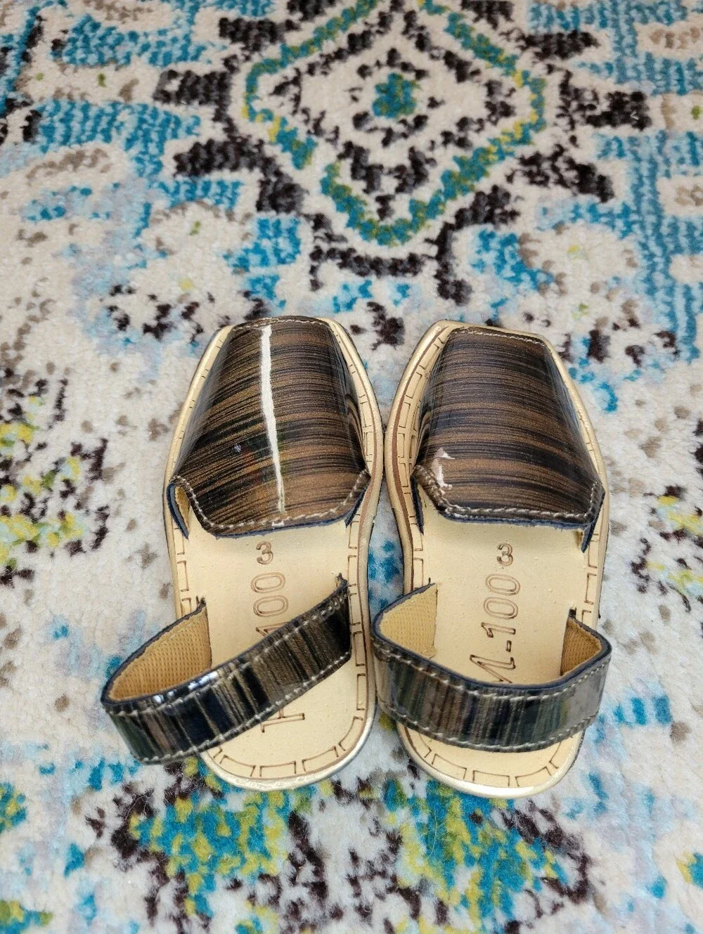 Handcrafted FM Metallic Gold Leather Slingback Peshawari Chappals Sandals, Tod 3